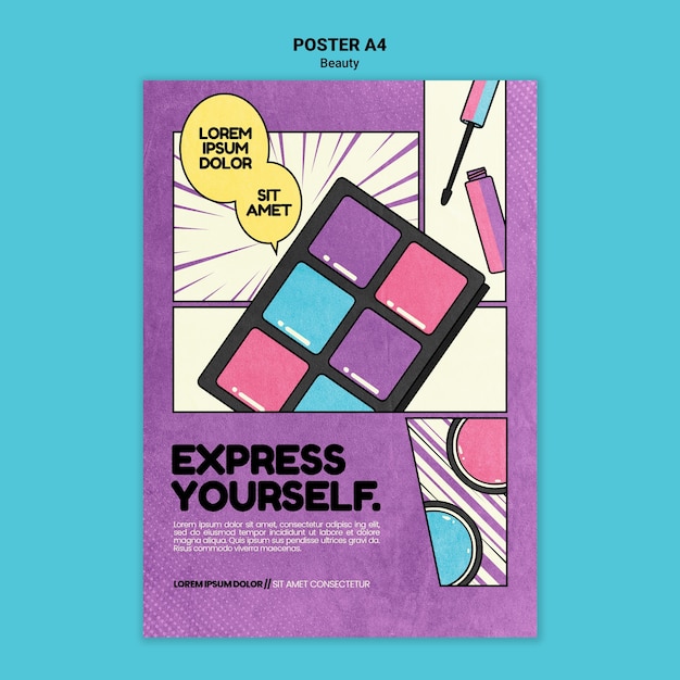 Modelo de impressão de beleza pop art