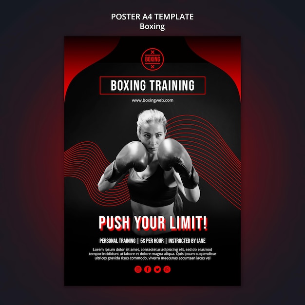 PSD grátis modelo de impressão de boxe com foto