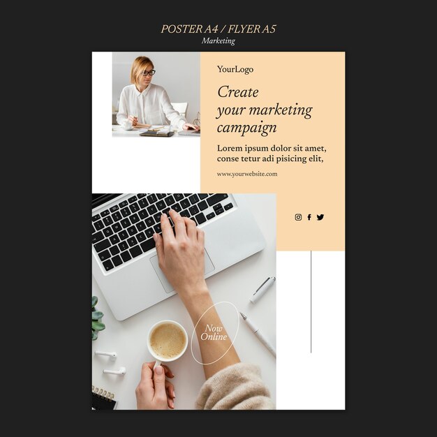 Modelo de impressão de campanha de marketing