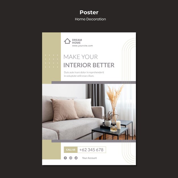 Modelo de impressão de decoração doméstica