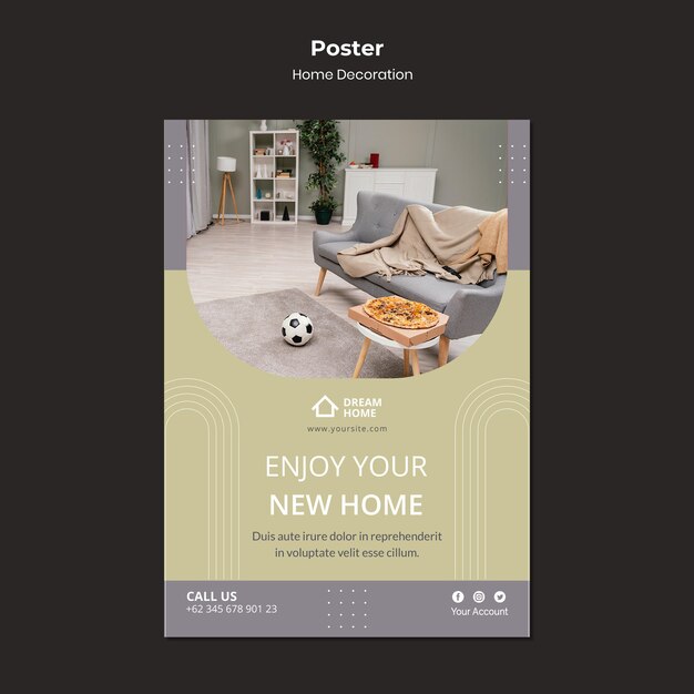 Modelo de impressão de decoração doméstica