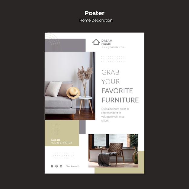 Modelo de impressão de decoração para casa