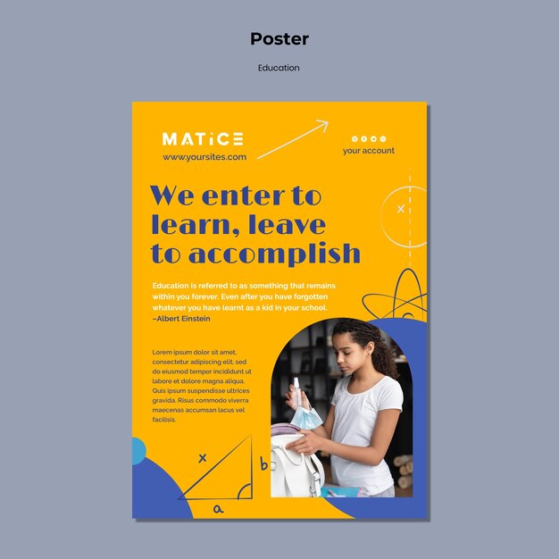 Modelo de impressão de educação criativa