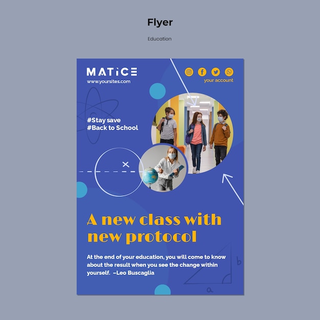 Modelo de impressão de educação criativa
