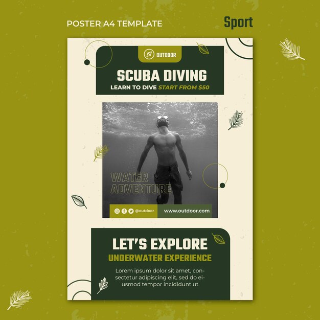 Modelo de impressão de esporte com foto