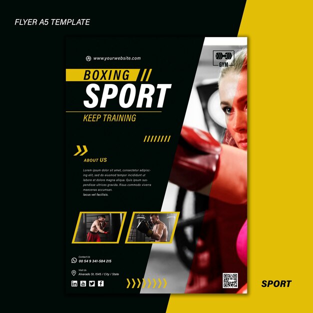 Modelo de impressão de esporte com foto