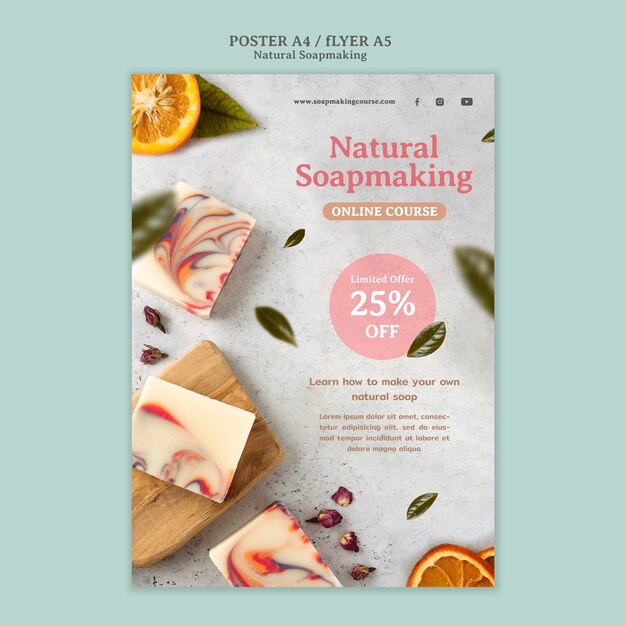 Modelo de impressão de fabricação de sabonete natural