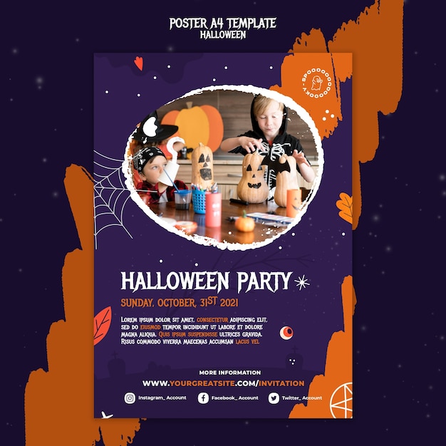 Modelo de impressão de festa de Halloween