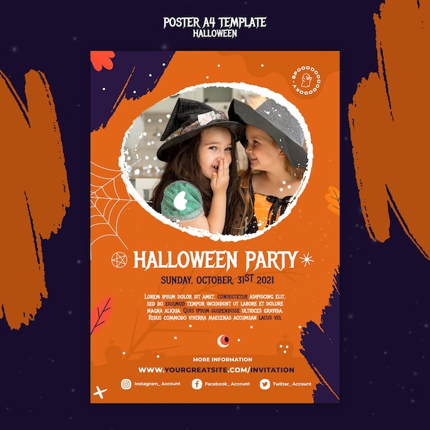 PSD grátis modelo de impressão de festa de halloween