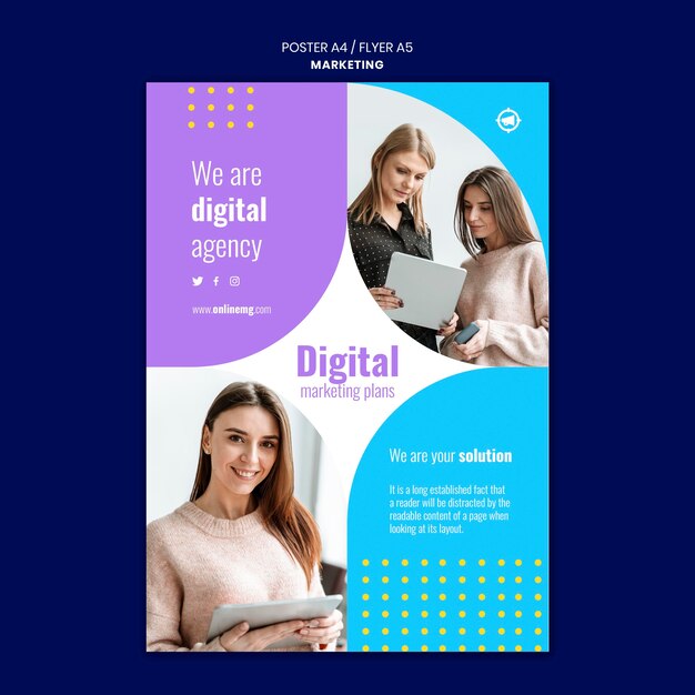 Modelo de impressão de marketing com foto
