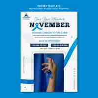 PSD grátis modelo de impressão de novembro em azul minimalista
