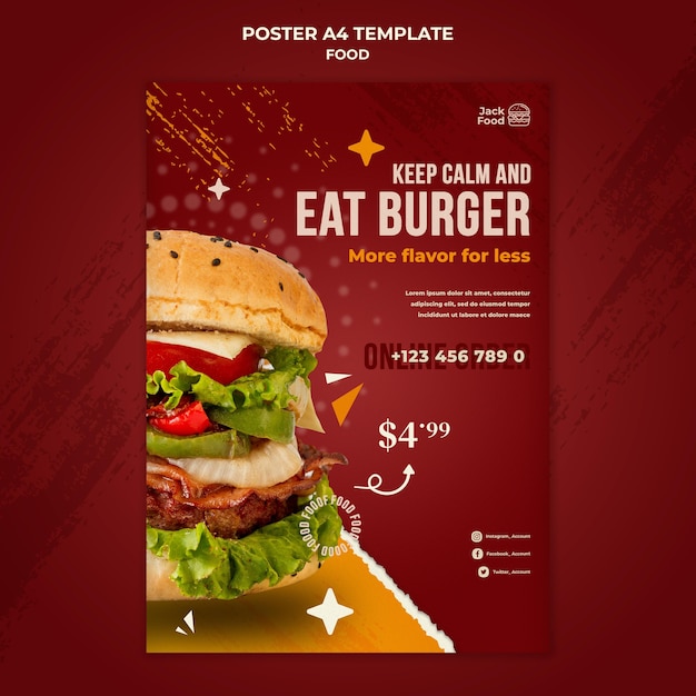 Modelo de impressão de restaurante de fast food