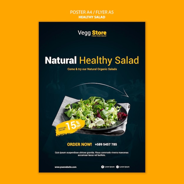 Modelo de impressão de salada saudável