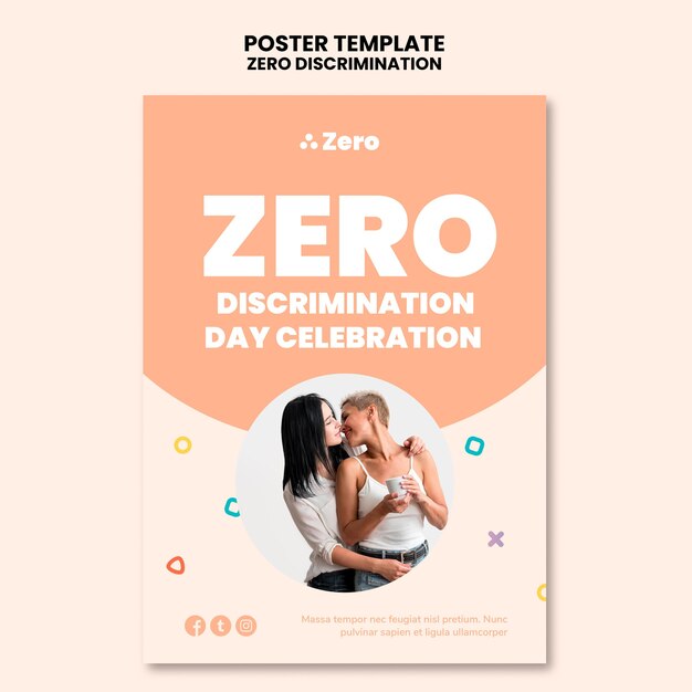 Modelo de impressão do dia de discriminação zero