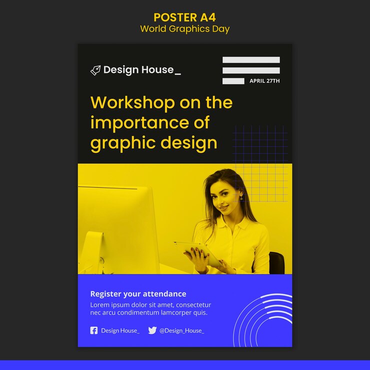 PSD grátis modelo de impressão do dia mundial dos gráficos