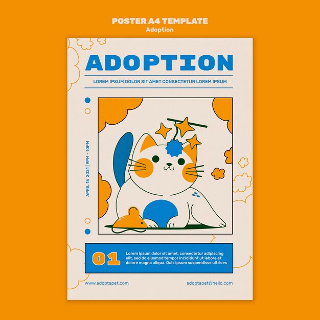 Modelo de impressão ilustrado de animais de estimação