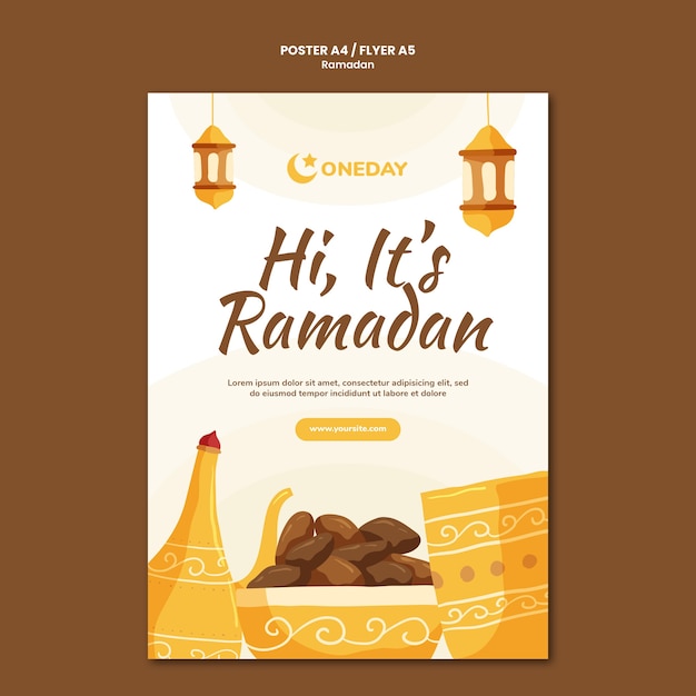 Modelo de impressão ilustrado para o ramadã