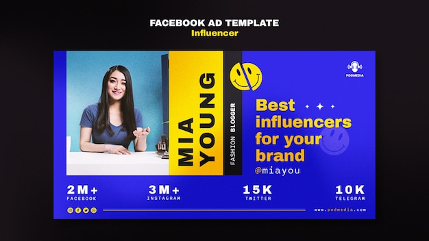 Modelo de influenciador de design plano
