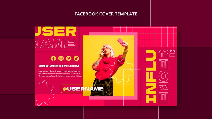 PSD grátis modelo de influenciador de design plano