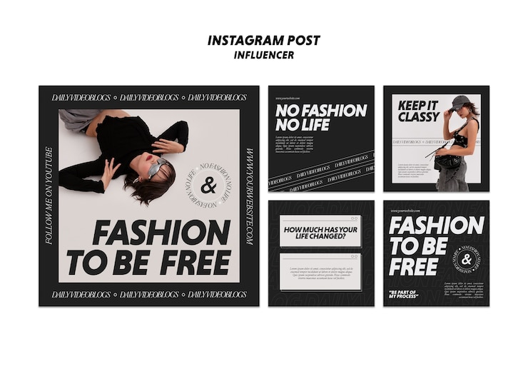 PSD grátis modelo de influenciador de design plano