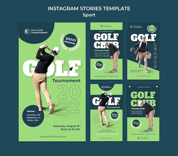 Modelo de instagram de esporte de clube de golfe