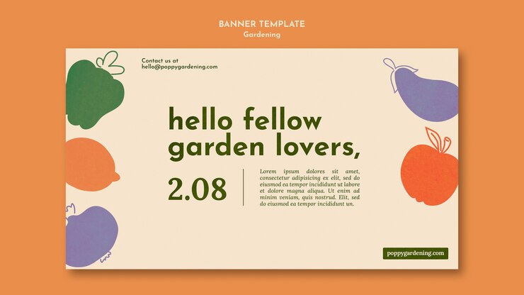 PSD grátis modelo de jardinagem de design plano