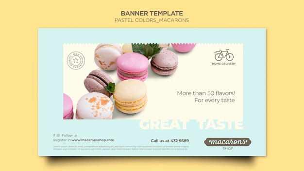 Modelo de loja de macarons de banner