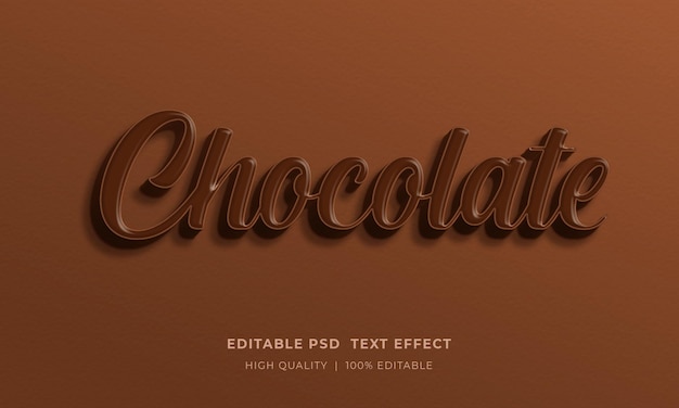 Modelo de maquete de efeito de estilo de texto editável chocolate