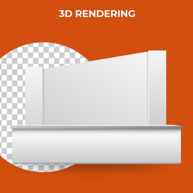 Modelo de maquete de estande em branco renderização em 3D