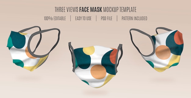 PSD grátis modelo de maquete de máscara 3d