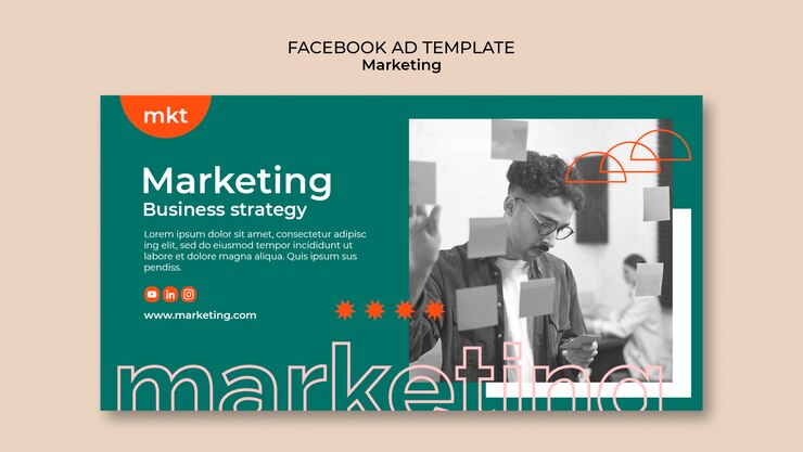 PSD grátis modelo de marketing de design plano