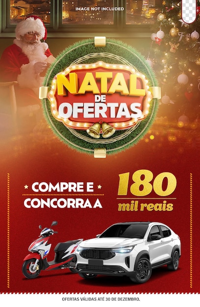 PSD grátis modelo de marketing de mídias sociais psd 3d feliz natal em português no brasil feliz natal