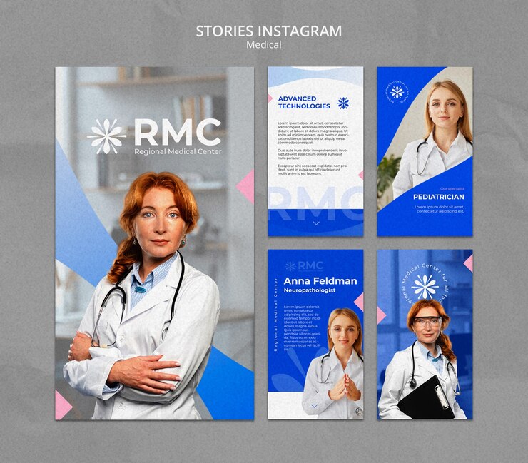 PSD grátis modelo de médico de design plano