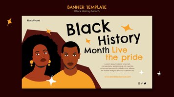 Modelo de mês de história negra de design plano