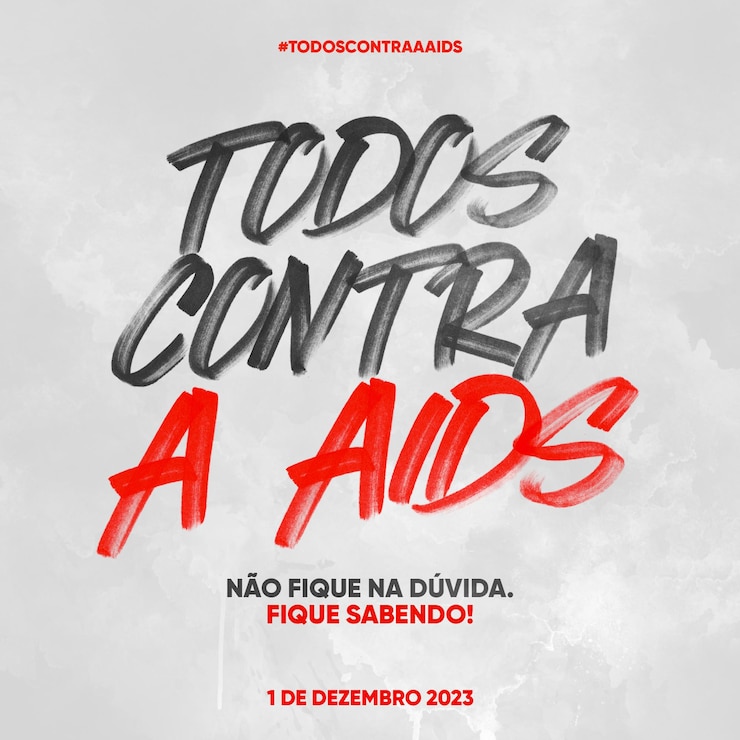 PSD grátis modelo de mídia social alimenta todos contra a aids