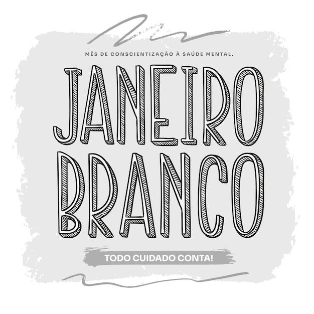 Modelo de mídia social alimentação branca janeiro
