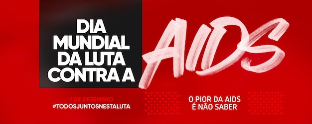 Modelo de mídia social banner dia mundial da aids no brasil