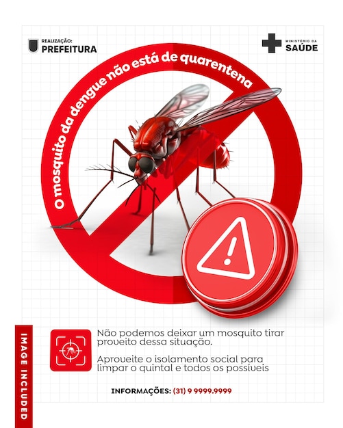 Modelo de mídia social Campanha contra alerta de dengue