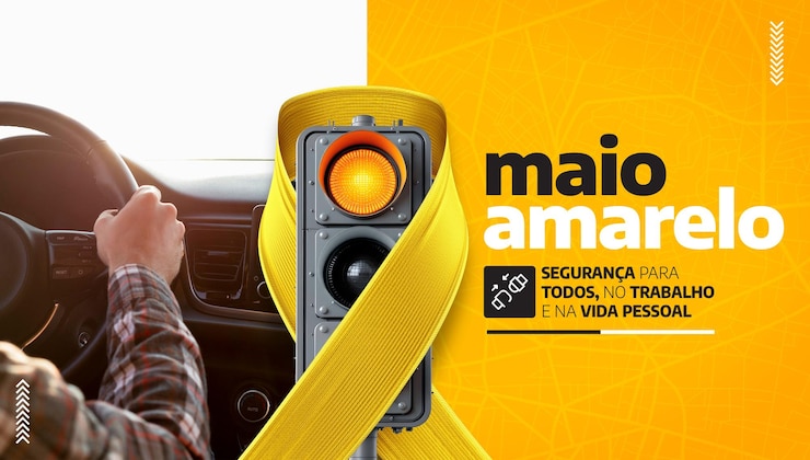 PSD grátis modelo de mídia social campanha de maio amarelo a paz no trânsito começa com você