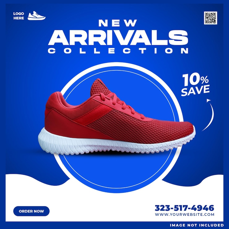 PSD grátis modelo de mídia social da coleção de sapatos new arrivals