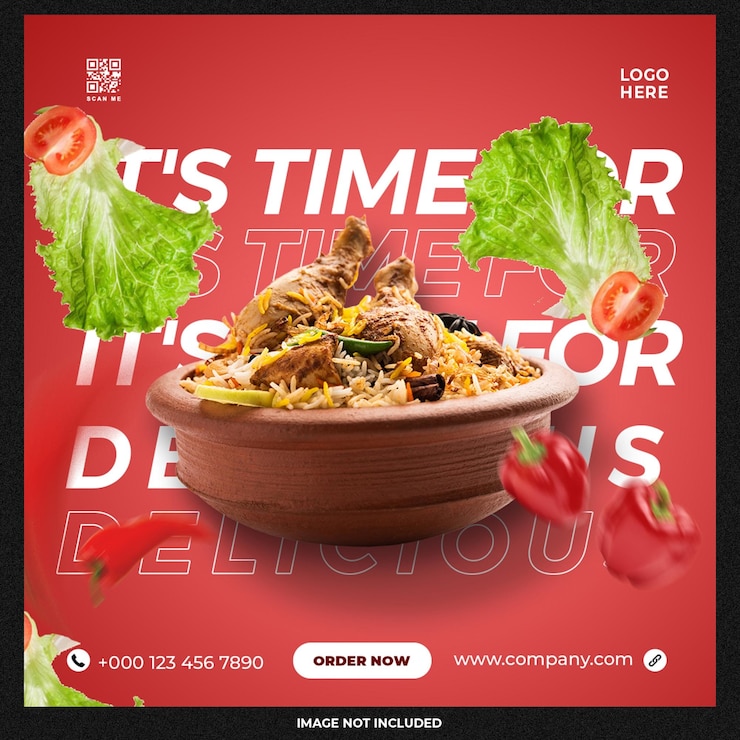PSD grátis modelo de mídia social de comida deliciosa