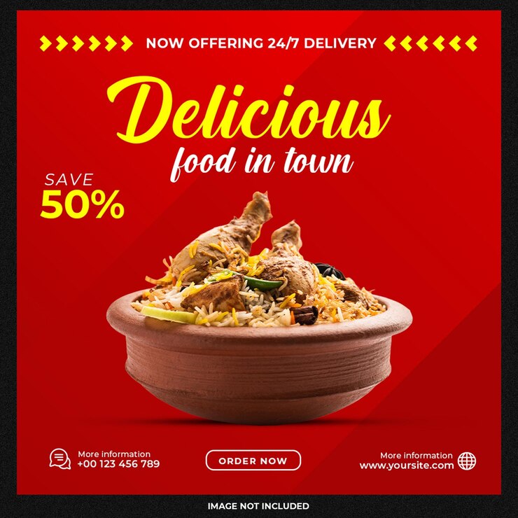 PSD grátis modelo de mídia social de menu de comida deliciosa