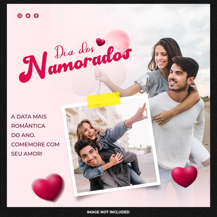 PSD grátis modelo de mídia social dos namorados