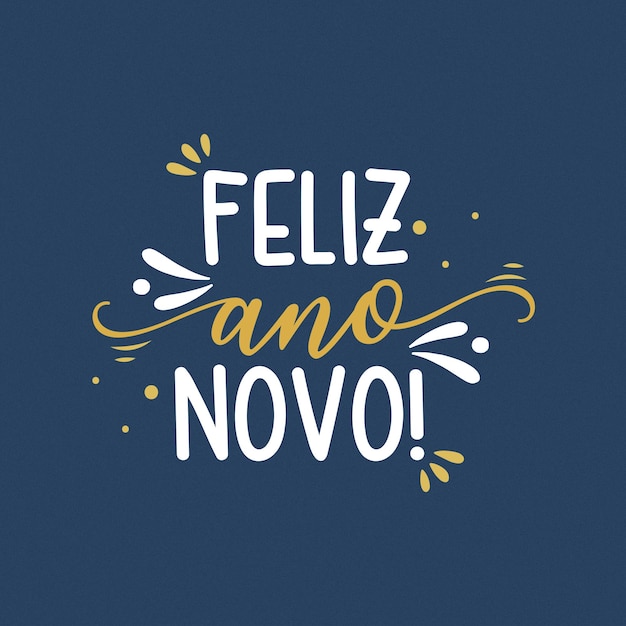 Modelo de mídia social feliz ano novo fundo azul escuro sólido