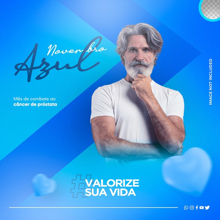 PSD grátis modelo de mídia social psd editável novembro mês azul conscientização sobre o câncer de próstata