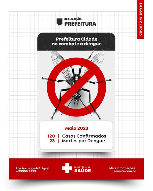 Modelo de mídia social todos os casos confirmados de morte por dengue