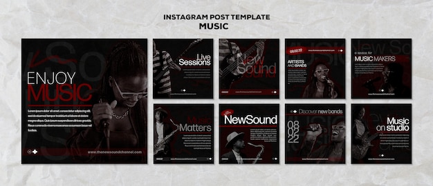 Modelo de música de design plano