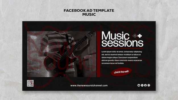 Modelo de música de design plano