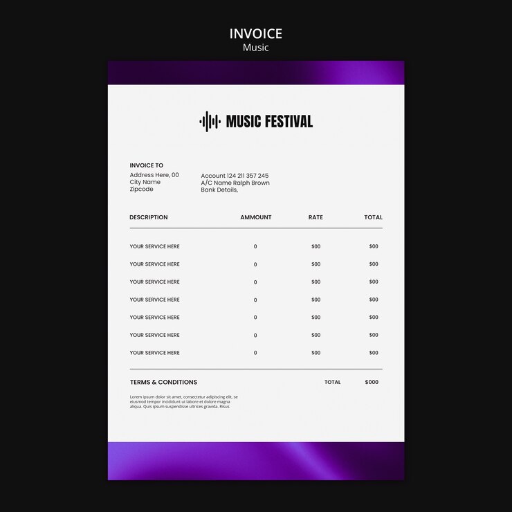 PSD grátis modelo de música de design plano
