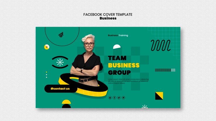 PSD grátis modelo de negócios de design plano
